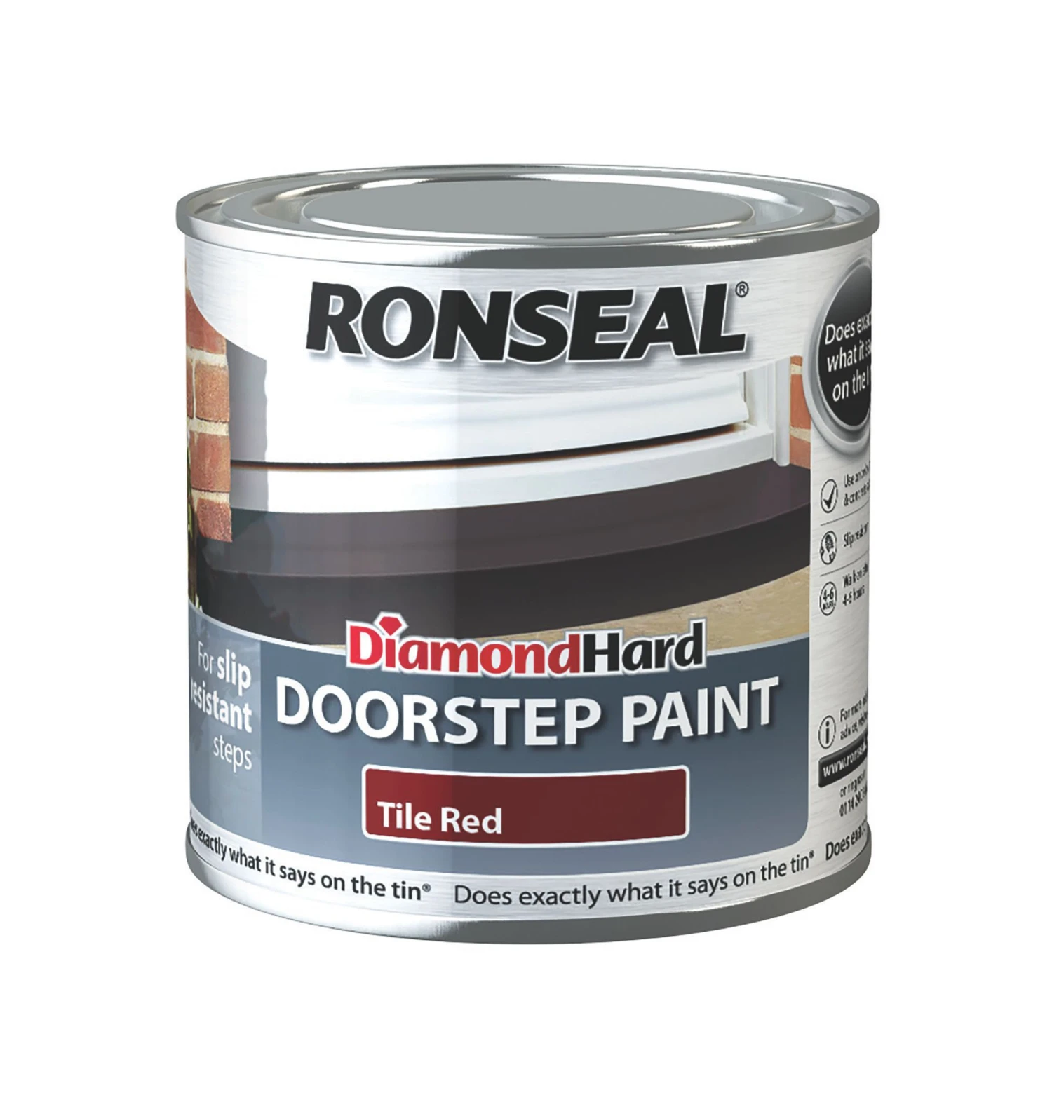 Ronseal Tile Red Satinwood Doorstep Paint, 250ml 3 Ronseal Tile Red Satinwood Doorstep Paint, 250ml