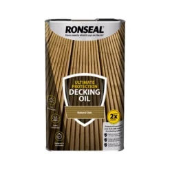 Ronseal Ultimate Natural Oak Decking Wood Oil, 5L
