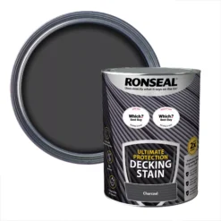 Ronseal Ultimate Protection Charcoal Matt Decking Wood Stain, 5L