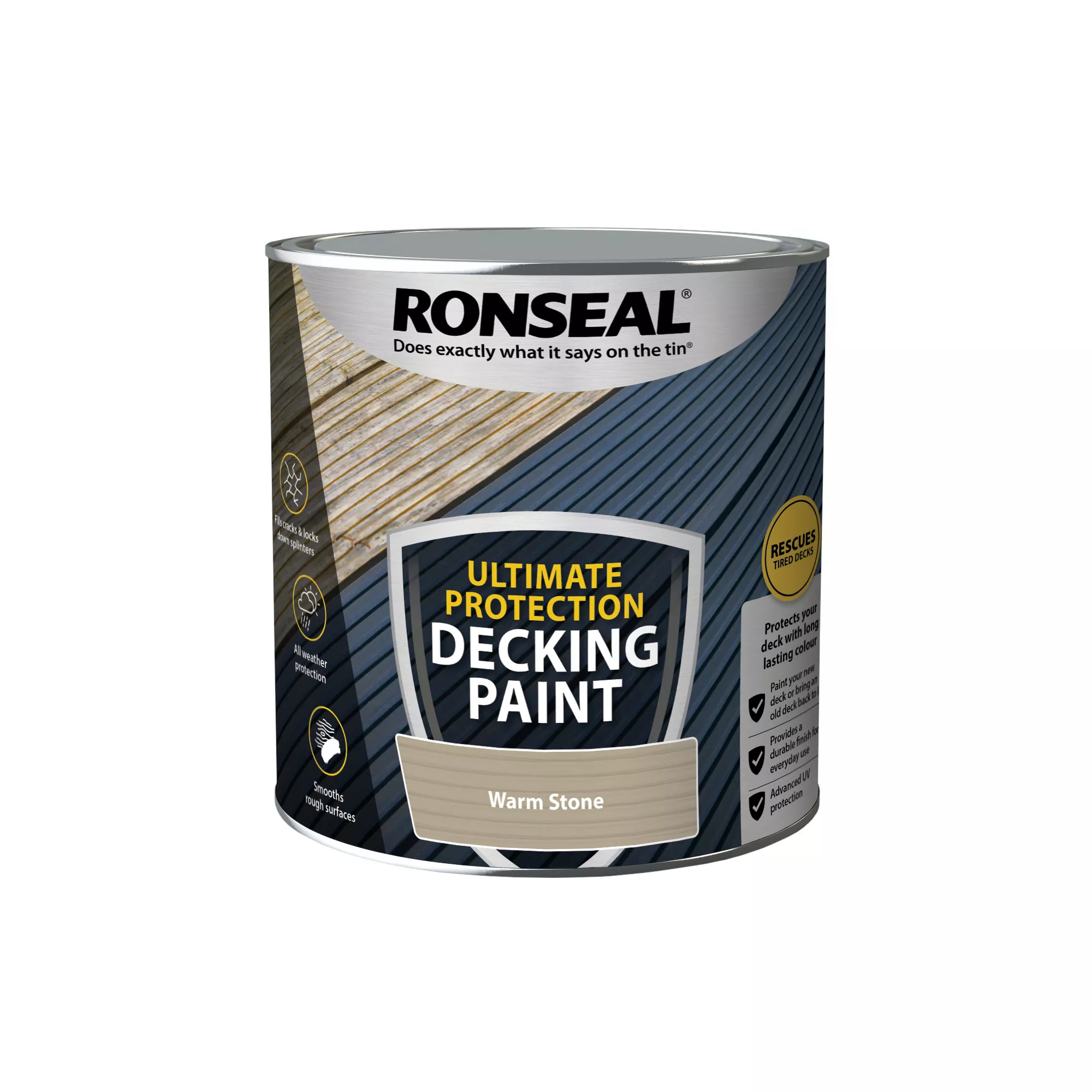 Ronseal Ultimate Protection Matt Warm Stone Decking Paint, 2.5L 3 Ronseal Ultimate Protection Matt Warm Stone Decking Paint, 2.5L