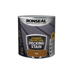 Ronseal Ultimate Protection Rich Teak Matt Decking Wood Stain, 2.5L -Rust-Oleum Shop ronseal ultimate protection rich teak matt decking wood stain 2 5l5010214891191 08c bq