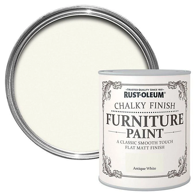 Rust-Oleum Antique White Chalky Effect Matt Furniture Paint, 750ml 3 Rust-Oleum Antique White Chalky Effect Matt Furniture Paint, 750ml