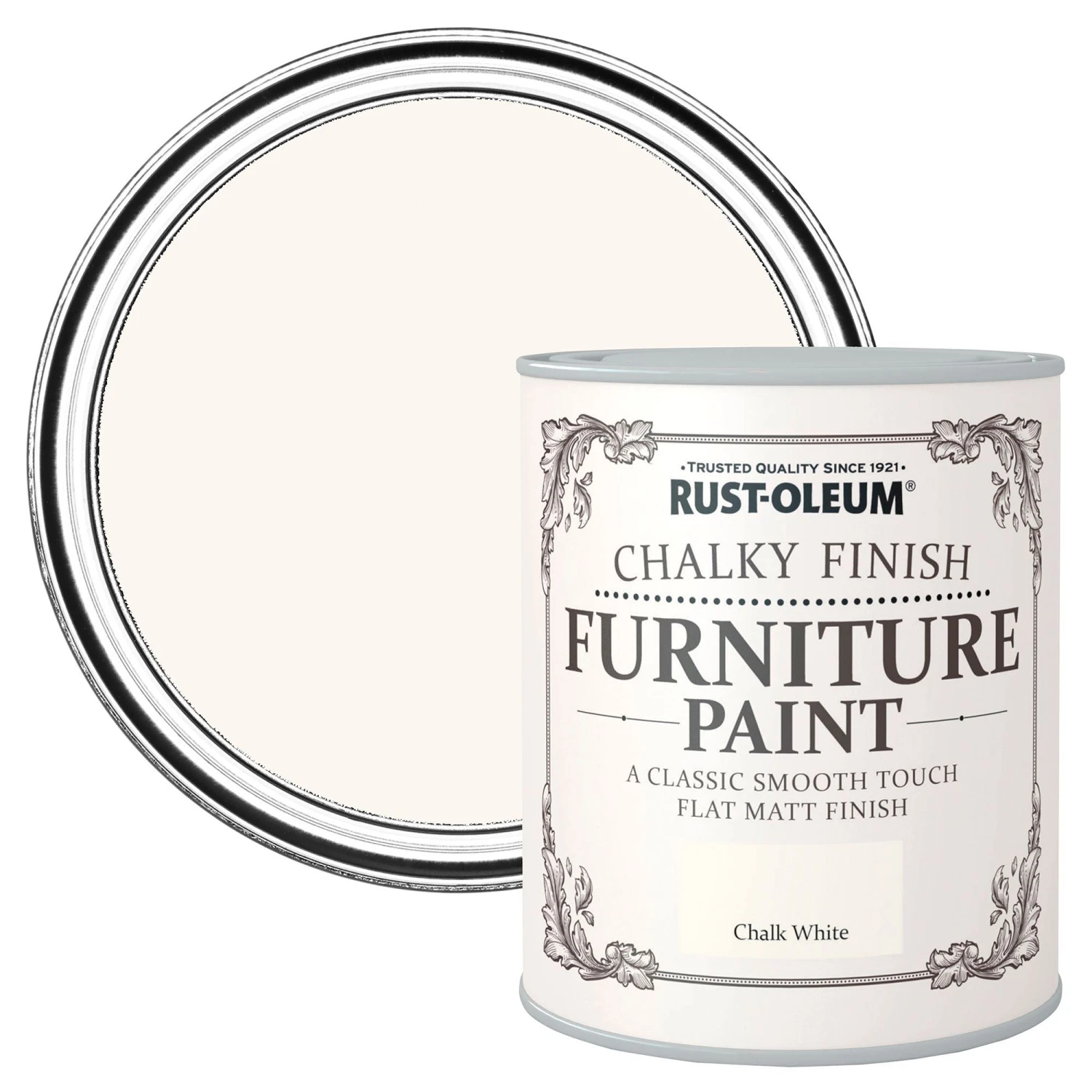 Rust-Oleum Chalk White Chalky Effect Matt Furniture Paint, 2.5L 4 Rust-Oleum Chalk White Chalky Effect Matt Furniture Paint, 2.5L - Image 2