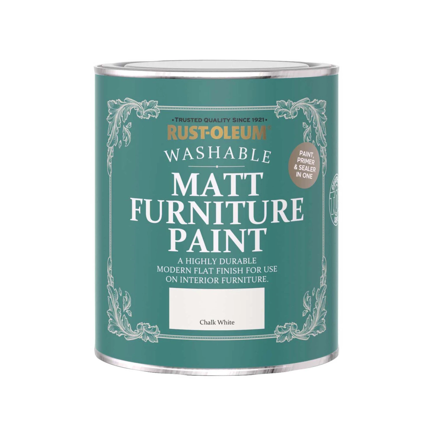Rust-Oleum Chalk White Matt Furniture Paint, 750ml 4 Rust-Oleum Chalk White Matt Furniture Paint, 750ml - Image 2
