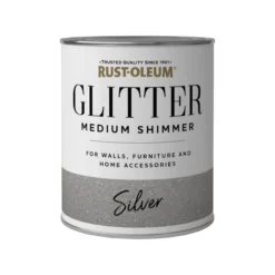 Rust-Oleum Medium Shimmer Silver Glitter Effect Mid Sheen Multi-surface Topcoat Paint Glitter, 750ml -Rust-Oleum Shop rust oleum medium shimmer silver glitter effect mid sheen multi surface topcoat paint glitter 750ml5013296039550 08c bq