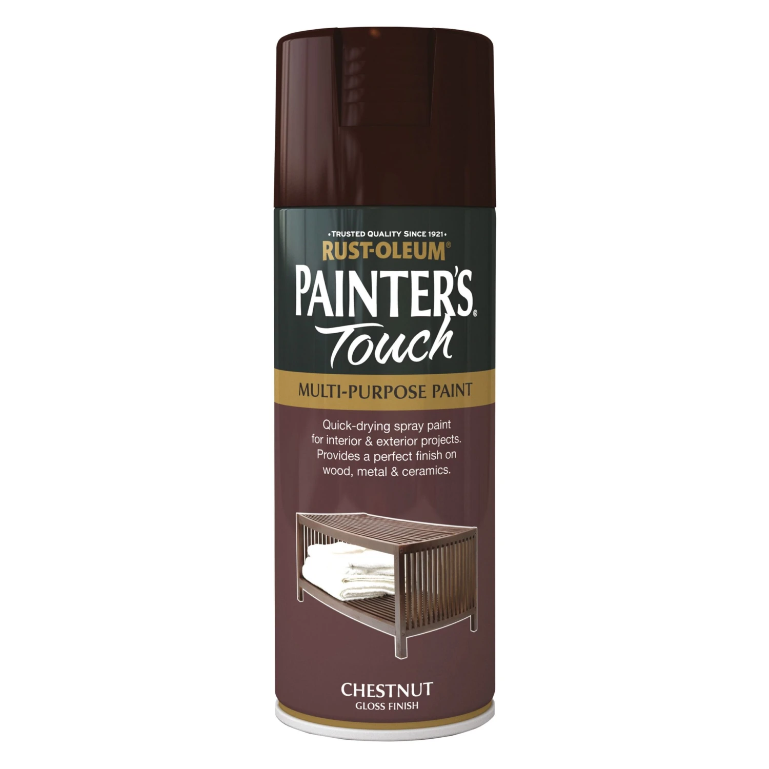 Rust-Oleum Painter's Touch Chestnut Gloss Multi-surface Decorative Spray Paint, 400ml 4 Rust-Oleum Painter's Touch Chestnut Gloss Multi-surface Decorative Spray Paint, 400ml - Image 2