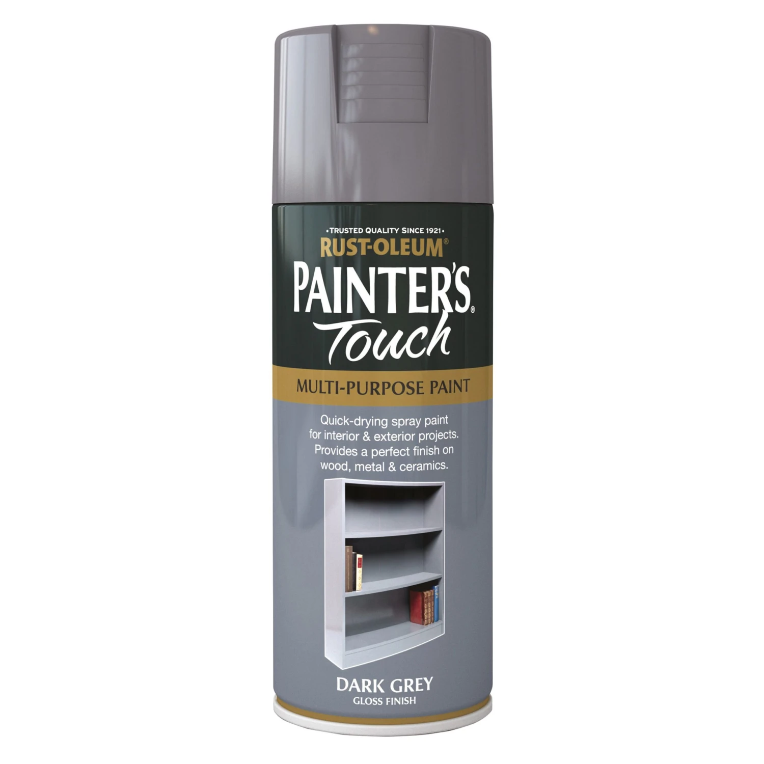 Rust-Oleum Painter's Touch Dark Grey Gloss Multi-surface Decorative Spray Paint, 400ml 4 Rust-Oleum Painter's Touch Dark Grey Gloss Multi-surface Decorative Spray Paint, 400ml - Image 2