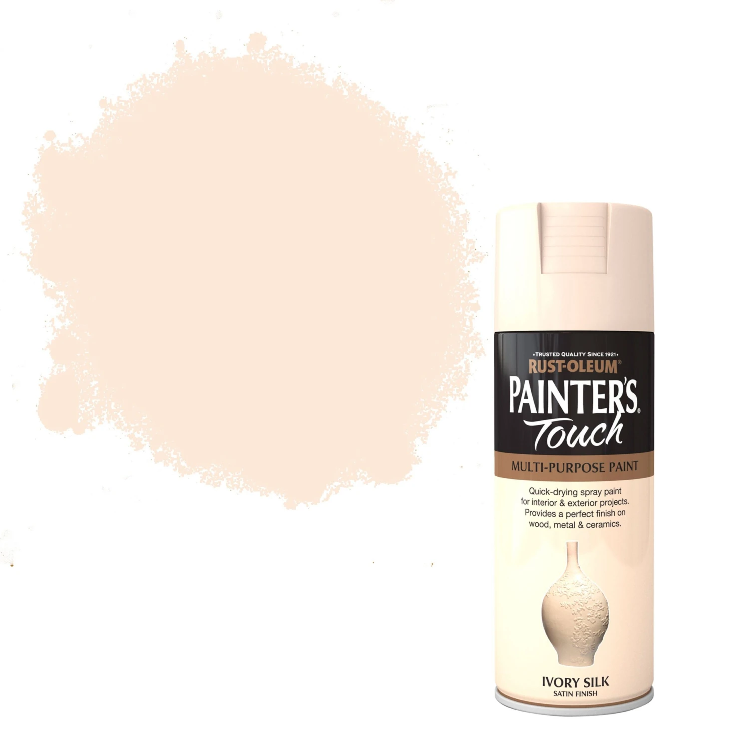 Rust-Oleum Painter's Touch Ivory Silk Satin Multi-surface Decorative Spray Paint, 400ml 3 Rust-Oleum Painter's Touch Ivory Silk Satin Multi-surface Decorative Spray Paint, 400ml
