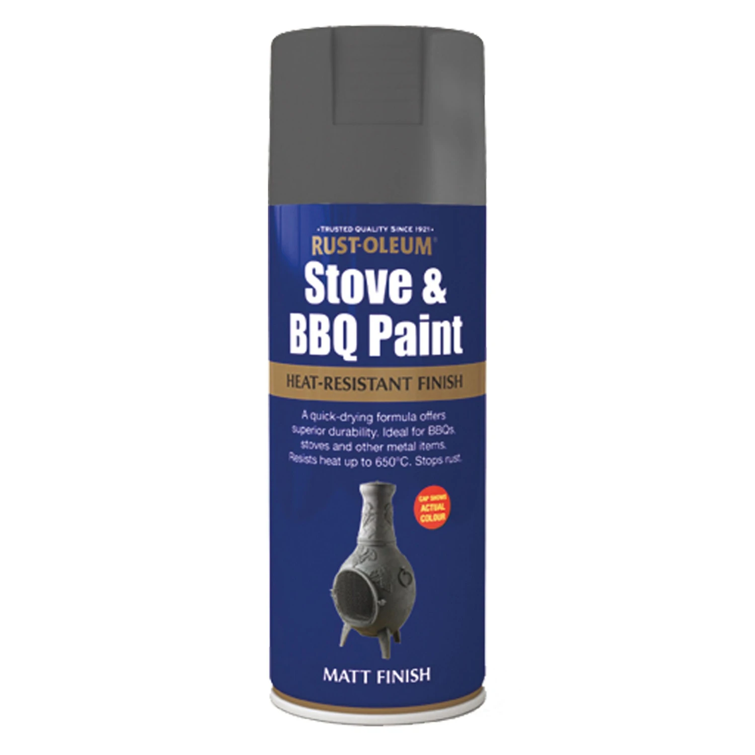 Rust-Oleum Stove & Bbq Cast Iron Matt Multi-surface Spray Paint, 400ml 4 Rust-Oleum Stove & Bbq Cast Iron Matt Multi-surface Spray Paint, 400ml - Image 2