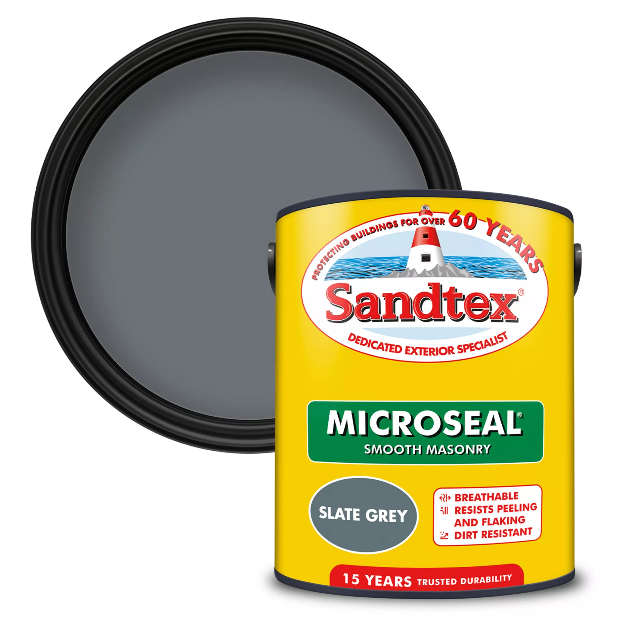 Sandtex Slate Grey Smooth Matt Masonry Paint, 5L Tub 3 Sandtex Slate Grey Smooth Matt Masonry Paint, 5L Tub