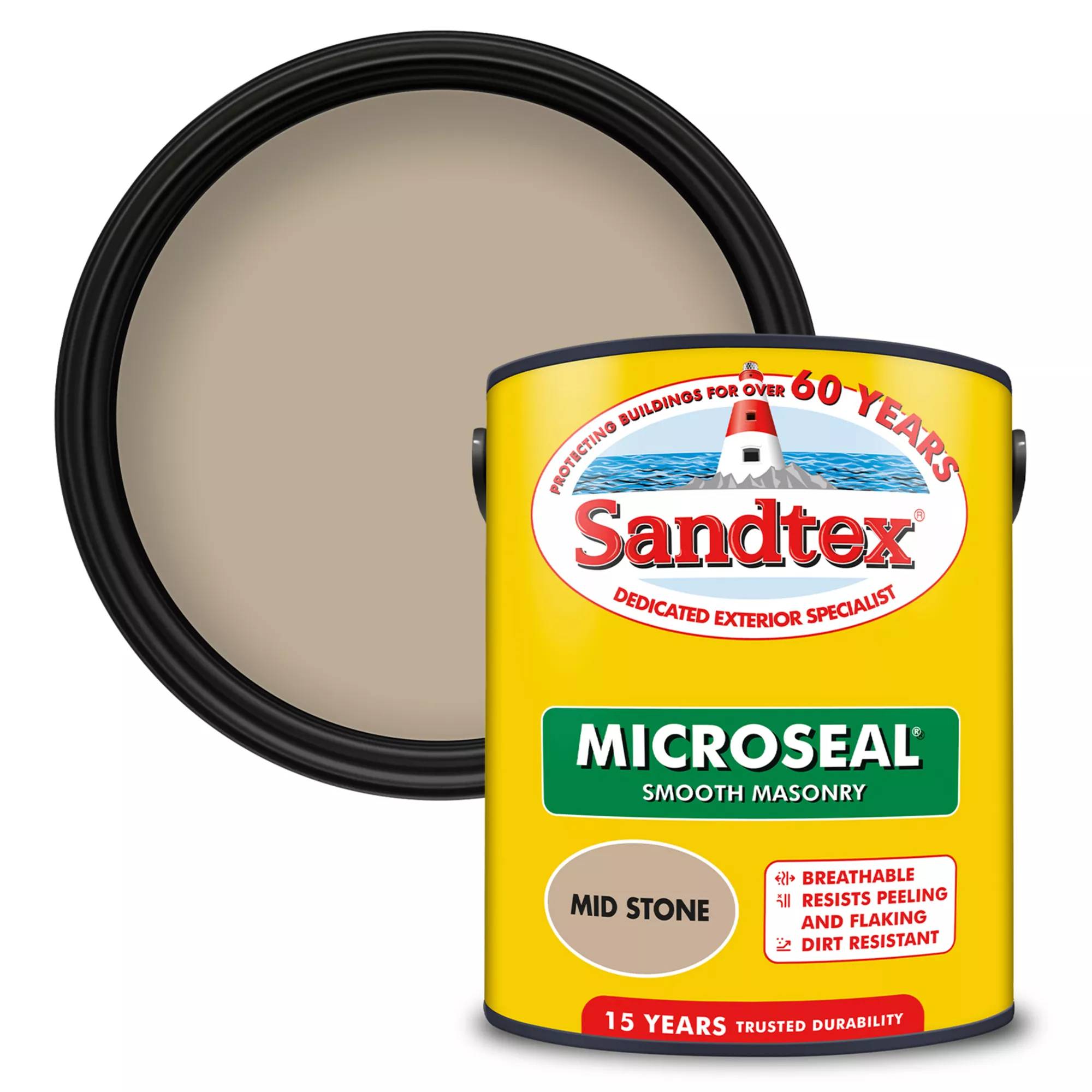 Sandtex Ultra Smooth Mid Stone Masonry Paint, 5L 3 Sandtex Ultra Smooth Mid Stone Masonry Paint, 5L