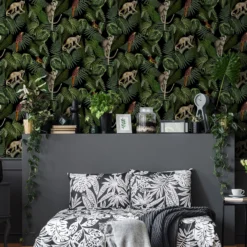 Superfresco Easy Into The Jungle Black Smooth Wallpaper -Rust-Oleum Shop superfresco easy into the jungle black smooth wallpaper5011583413595 01i BQ
