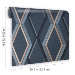 Superfresco Easy Prestige Navy Geometric Metallic Effect Smooth Wallpaper -Rust-Oleum Shop superfresco easy prestige navy geometric metallic effect smooth wallpaper5011583418194 01t BQ