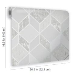 Superfresco Vittorio Grey Geometric Metallic Effect Smooth Wallpaper -Rust-Oleum Shop superfresco vittorio grey geometric metallic effect smooth wallpaper5011583410860 01t BQ