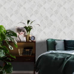 Superfresco Vittorio Grey Geometric Metallic Effect Smooth Wallpaper -Rust-Oleum Shop superfresco vittorio grey geometric metallic effect smooth wallpaper5011583410860 02i BQ