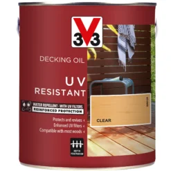 V33 Clear UV Resistant Decking Wood Oil, 2.5L -Rust-Oleum Shop v33 clear uv resistant decking wood oil 2 5l3153895163064 08c bq