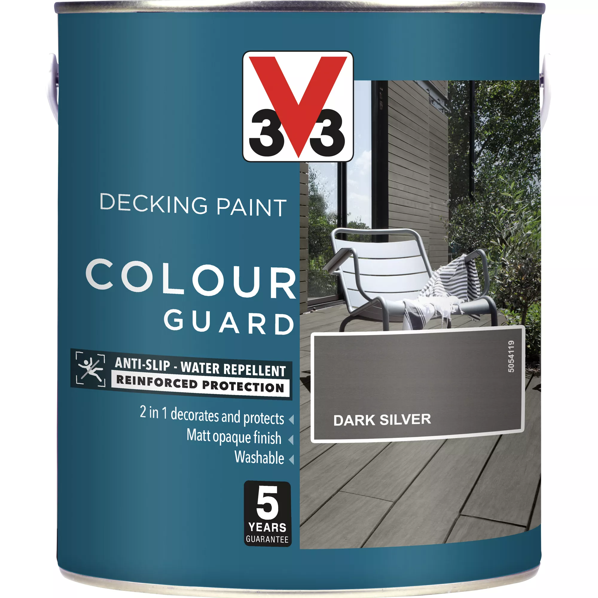 V33 Colour Guard Matt Dark Silver Decking Paint, 2.5L 5 V33 Colour Guard Matt Dark Silver Decking Paint, 2.5L - Image 3