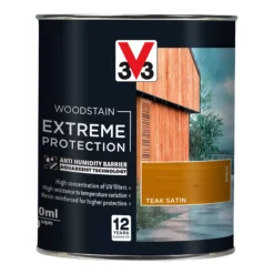 V33 Extreme Protection Teak Satin Wood Stain, 750ml -Rust-Oleum Shop v33 extreme protection teak satin wood stain 750ml3153895180658 08c bq