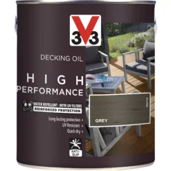 V33 High Performance Grey UV Resistant Decking Wood Oil, 2.5L -Rust-Oleum Shop v33 high performance grey uv resistant decking wood oil 2 5l3153895164405 03c