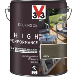 V33 High Performance Grey UV Resistant Decking Wood Oil, 5L -Rust-Oleum Shop v33 high performance grey uv resistant decking wood oil 5l3153895164436 03c