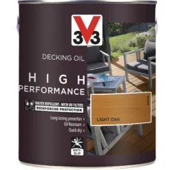 V33 High Performance Light Oak UV Resistant Decking Wood Oil, 2.5L -Rust-Oleum Shop v33 high performance light oak uv resistant decking wood oil 2 5l3153895164399 03c