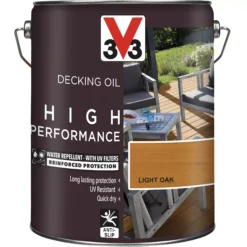 V33 High Performance Light Oak UV Resistant Decking Wood Oil, 5L -Rust-Oleum Shop v33 high performance light oak uv resistant decking wood oil 5l3153895164429 03c