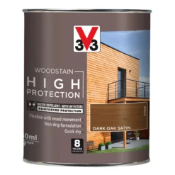 V33 High Protection Dark Oak Mid Sheen Wood Stain, 750ml -Rust-Oleum Shop v33 high protection dark oak mid sheen wood stain 750ml3153895144384 08c bq