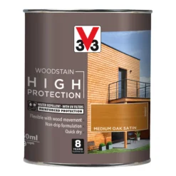 V33 High Protection Medium Oak Mid Sheen Wood Stain, 750ml -Rust-Oleum Shop v33 high protection medium oak mid sheen wood stain 750ml3153895144377 08c bq