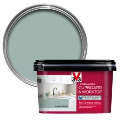 V33 Renovation Agave Green Satinwood Cupboard & Cabinet Paint, 2L