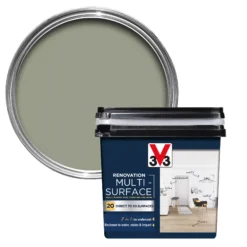 V33 Renovation Green Khaki Satinwood Multi-surface Paint, 750ml
