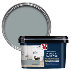 V33 Renovation Pebble Grey Satinwood Multi-surface Paint, 2L
