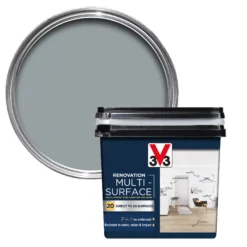 V33 Renovation Pebble Grey Satinwood Multi-surface Paint, 750ml