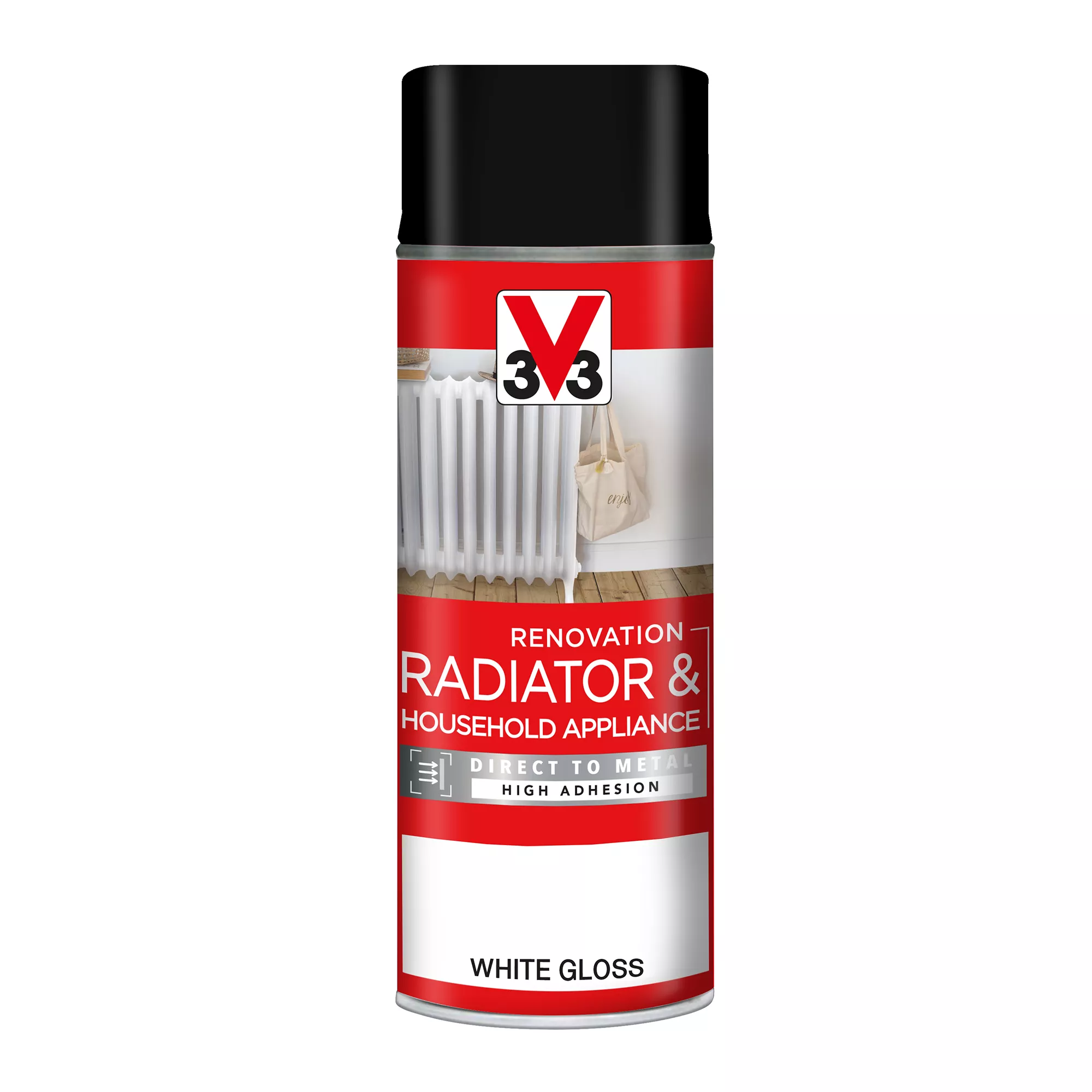 V33 Renovation White Gloss Radiator & Appliance Paint, 400ml Spray Can 4 V33 Renovation White Gloss Radiator & Appliance Paint, 400ml Spray Can - Image 2