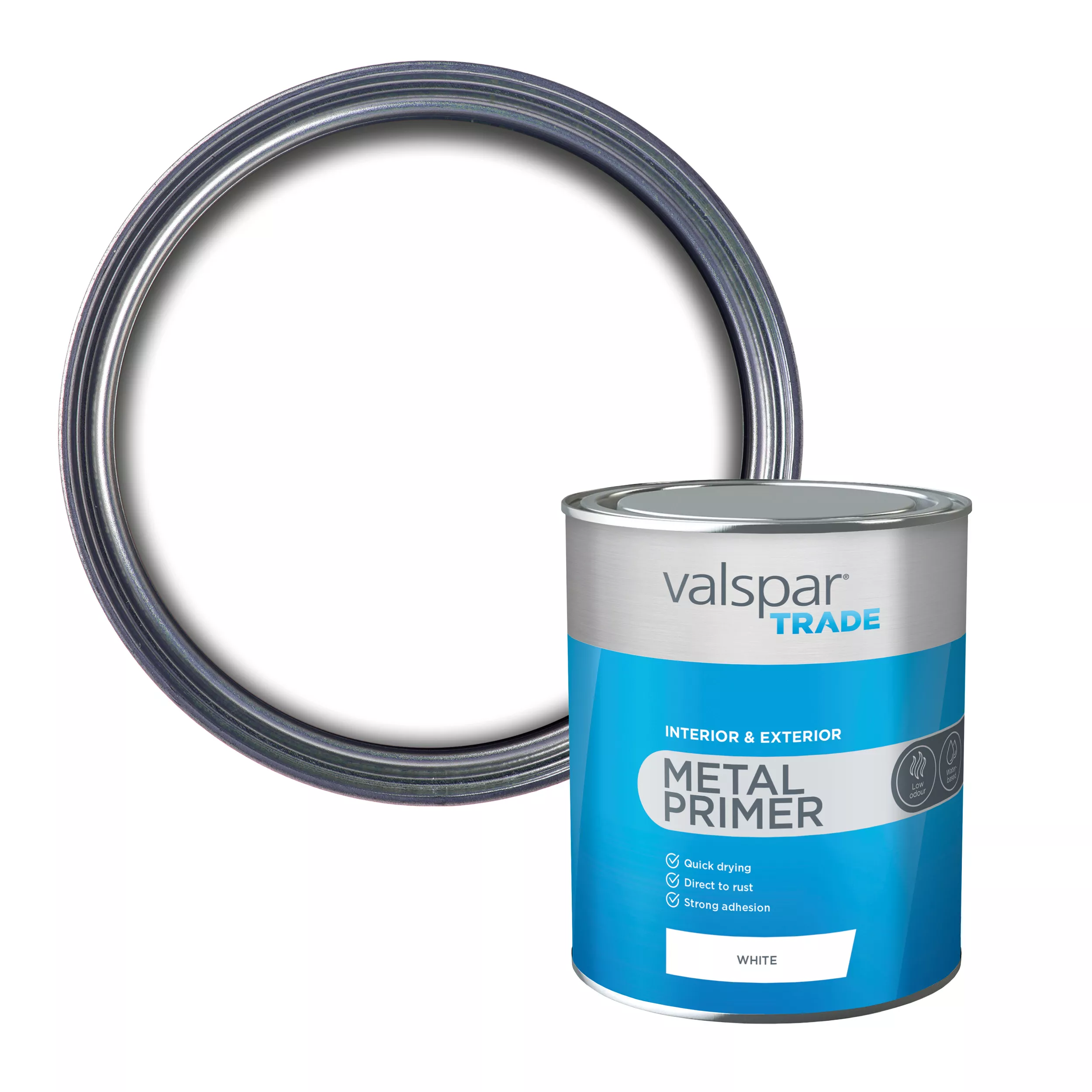 Valspar Trade Interior & Exterior White Matt Metal Primer, 1L 3 Valspar Trade Interior & Exterior White Matt Metal Primer, 1L