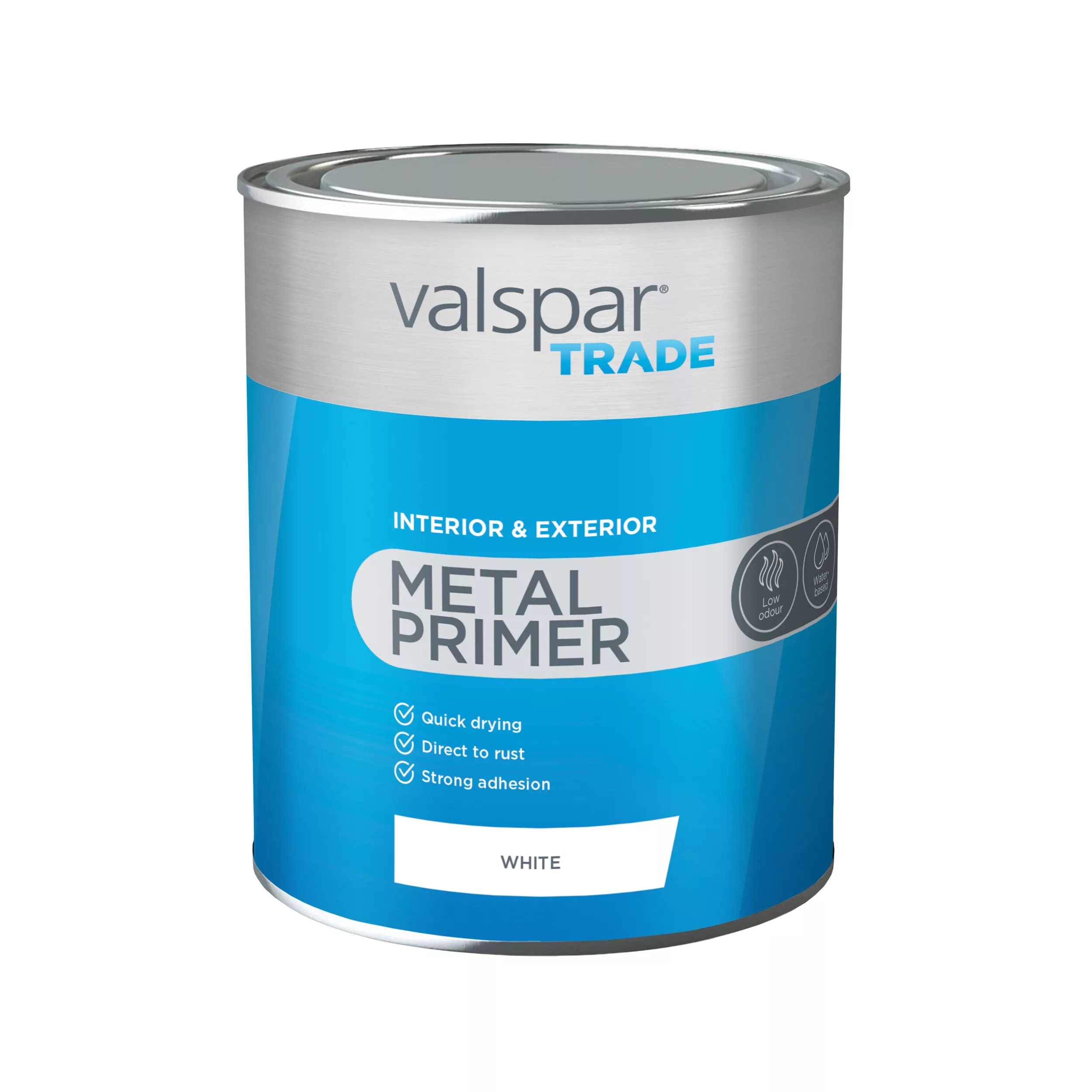 Valspar Trade Interior & Exterior White Matt Metal Primer, 1L 4 Valspar Trade Interior & Exterior White Matt Metal Primer, 1L - Image 2